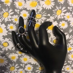 🌙H&M Occult Stackable Silver Rings- Set of 3🌙